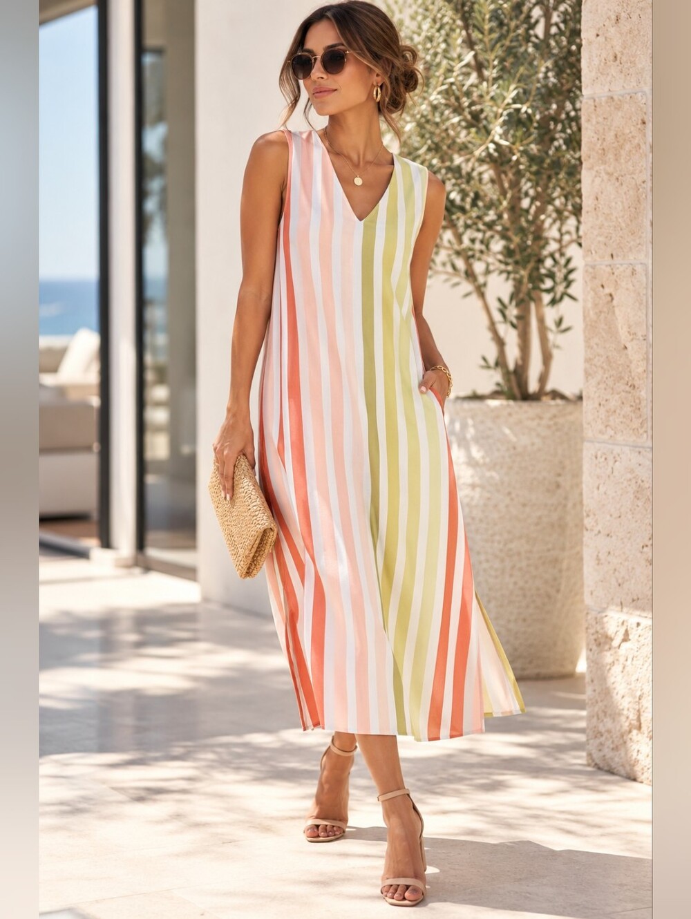 En Thread Midi Shift Dress